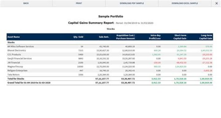 How do I get a capital gain report?