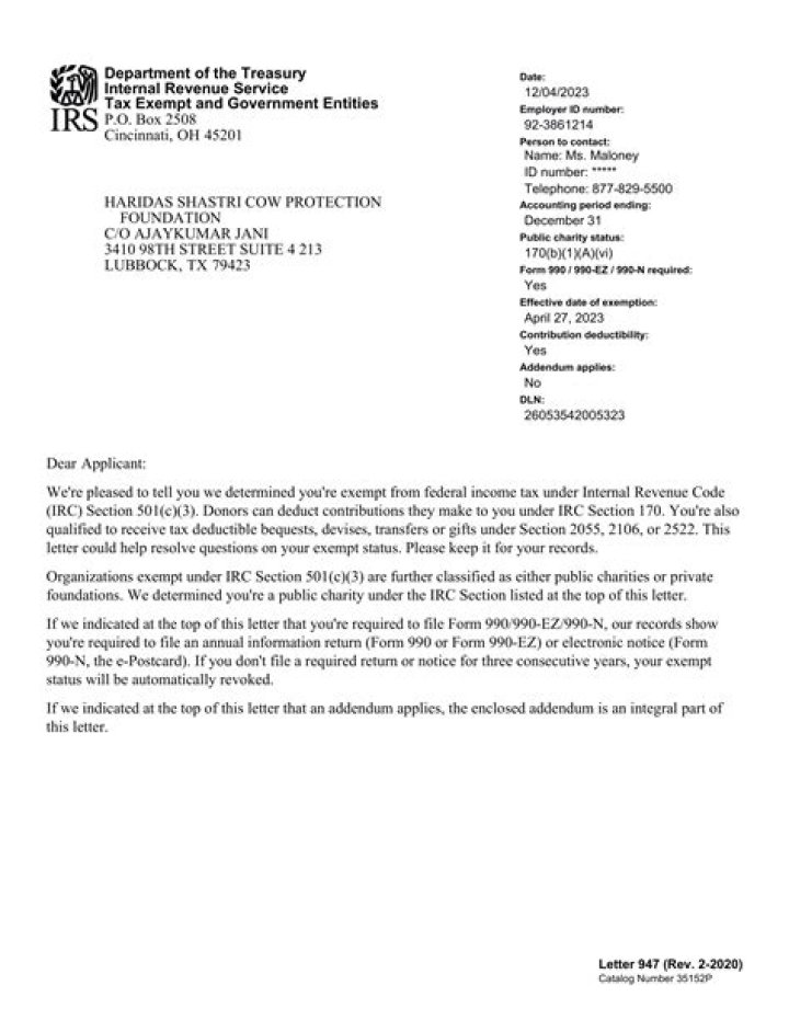 What does a letter 12C from the IRS mean?