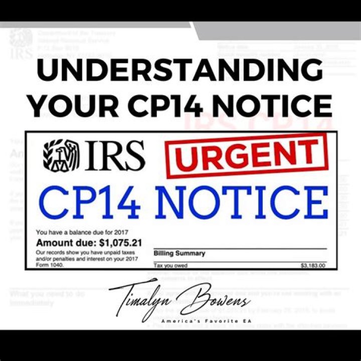 What does it mean when you get a CP14 from the IRS?